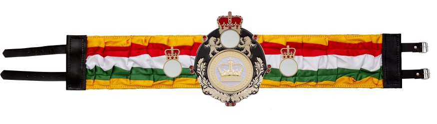 QUEENSBURY WHITE CHAMPION CROWN SILK CHAMPIONSHIP BELT - QUEEN/B/WHTGEM/SILK - AVAILABLE IN 6 COLOURS QUEENSBURY WHITE CHAMPION CROWN SILK CHAMPIONSHIP BELT - QUEEN/B/WHTGEM/SILK - AVAILABLE IN 6 COLOURS